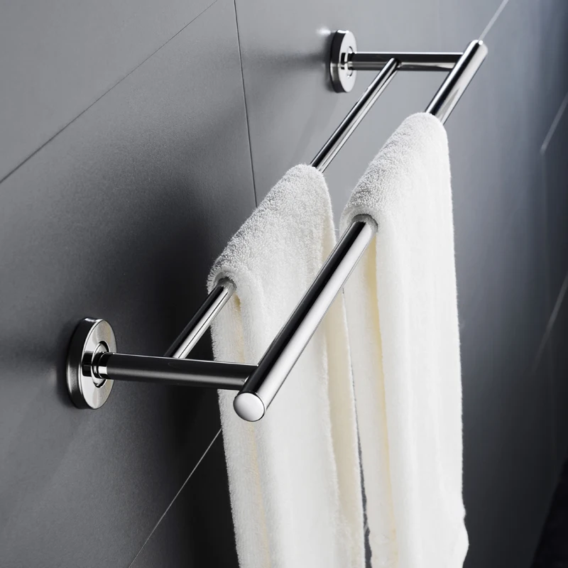 Double Towel Bar 23.2'' Stainless Steel Bath Towel Rack for Bathroom, SUS304 Chrome Holder Wall Mount