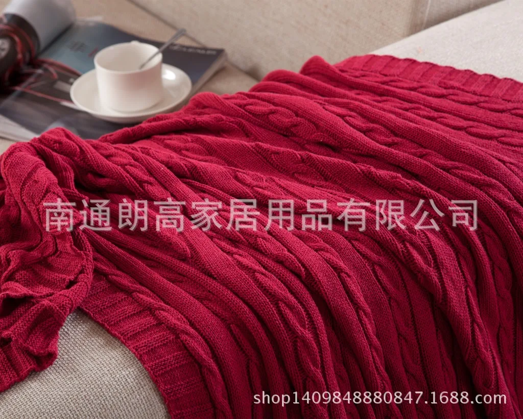 Льняное цветное одеяло с цветочным рисунком, хлопковое Повседневное трикотажное одеяло, офисное одеяло для дивана, четыре сезона, пригодное для использования