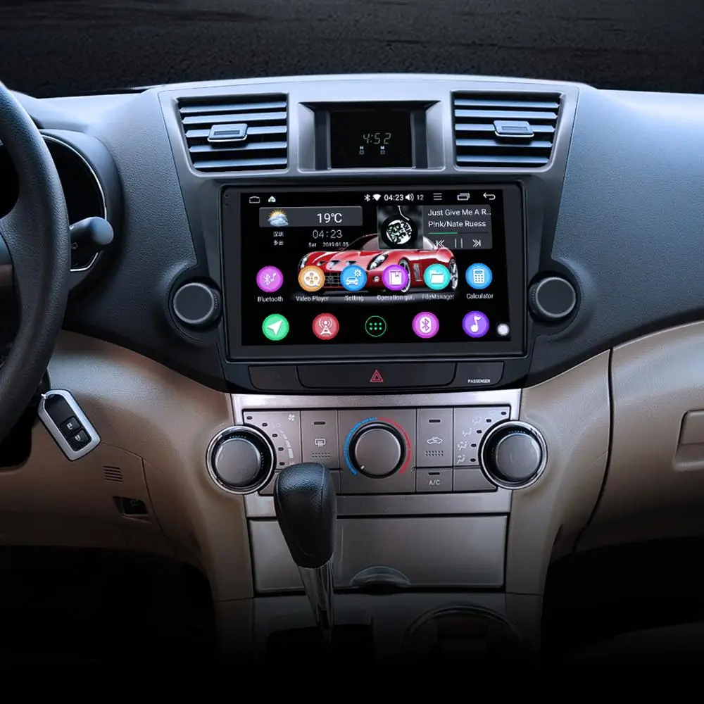 Excellent DSP Carplay 10.1" Android 8.1 Car Multimedia Radio for Toyota Highlander 2009-2014 GPS Subwoofer SPDIF WiFi 4G SIM DVR DAB OBD 1