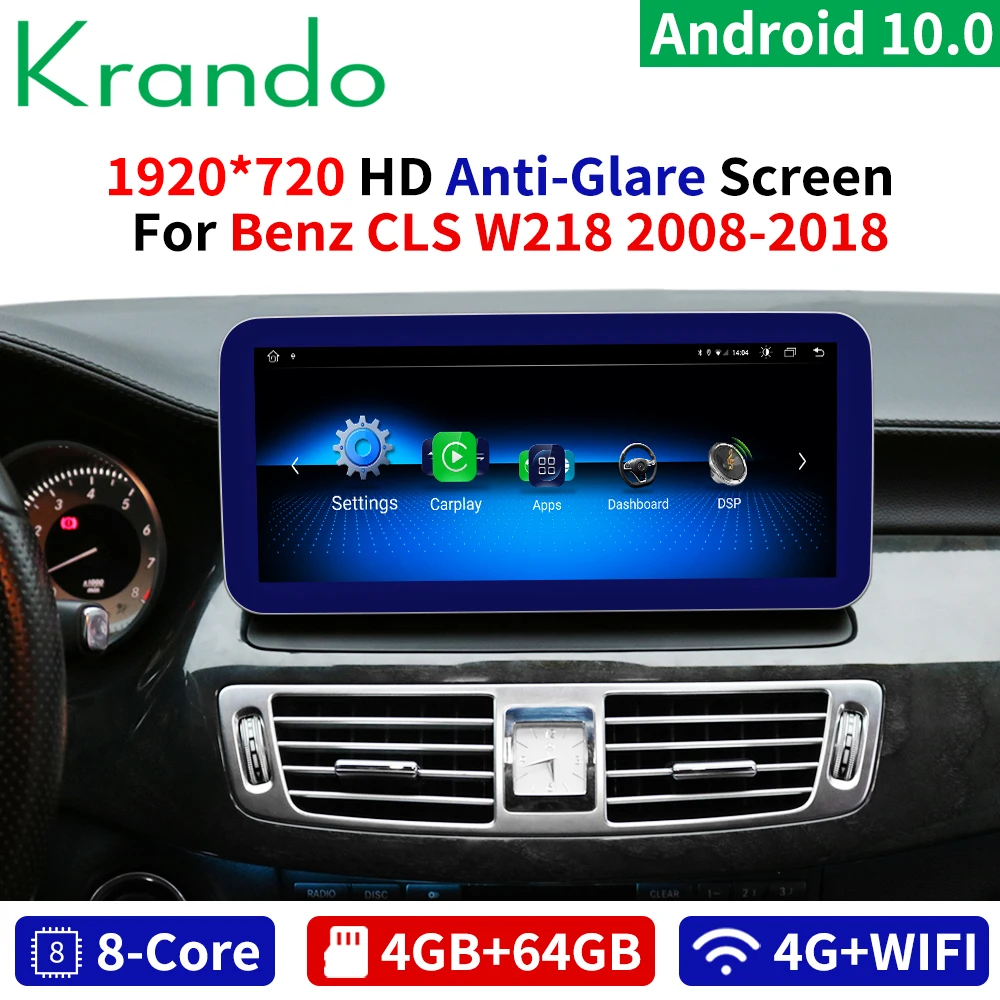 Krando Android 10 8 Core 4 + 64G Автомобильный Радио Аудио навигация мультимедийный плеер для
