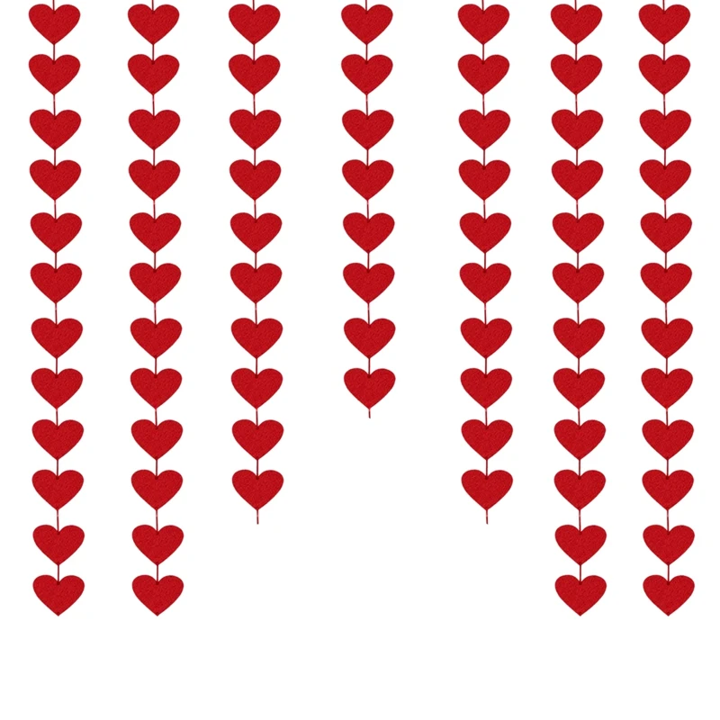 

Red Hearts Felt Garland - NO DIY - Valentines Day Red Heart Hanging String Garland - Valentine Decorations - Valentines Wedding