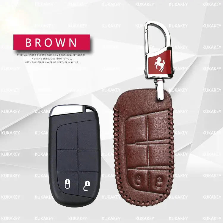 Brown 2 For Jeep Чехол для ключей от автомобиля из натуральной кожи для Jeep Grand Cherokee Wrangler Compass Renegade аксессуары чехол для дистанционного ключа Держатель кошельки - Название цвета: Brown 2 For Jeep