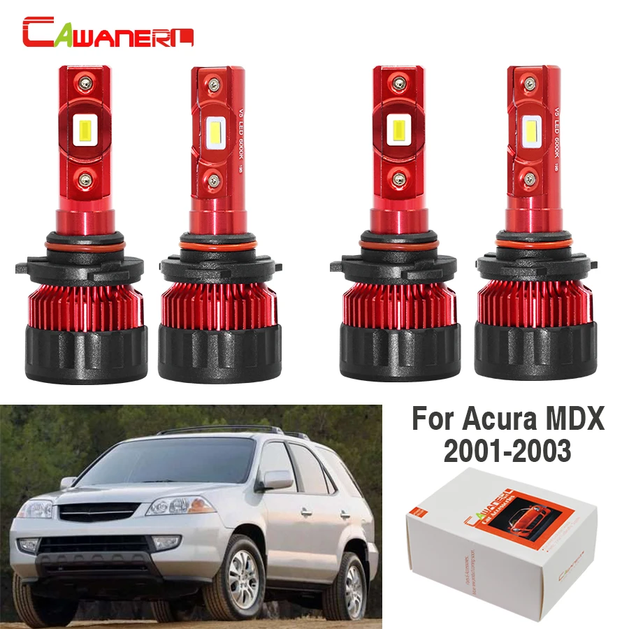 Cawanerl для Acura MDX 2001 2002 2003 автомобильный 60 Вт светодиодный фонарь ближний свет высокий луч 9000лм белый авто налобный фонарь 12 В 4 шт