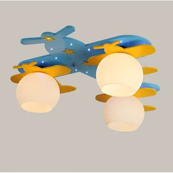 

Modern Ceiling Light Kids Room Ceiling Lamps Shape Look Like Plane for Bay and Girls Bedroom Lamp Bed Room E27 Bamboo & Wooden