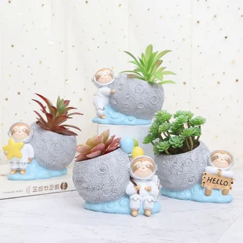 

Resin Sloth Flower Pots Creative Succulent Flower Planter Eco-friendly Design Flower Pot Home Garden Bonsai Pot Home Decor