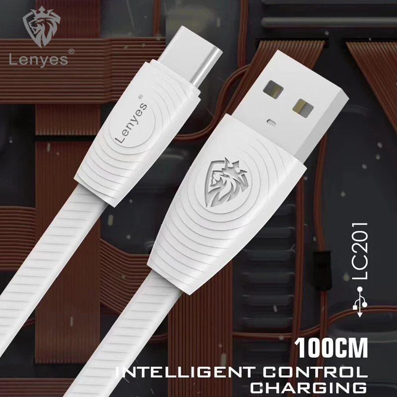 Lenyes кабель USB 2.4A для iphone кабели зарядного устройства 7 XS Xr X 1 м линия быстрой