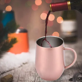 

Stainless Steel Cup Coffee Mug Office Tankard Tumbler Cool Handgrip Tea Cup Travel Flask Vacuum Double Wall Belly Taza Posillo