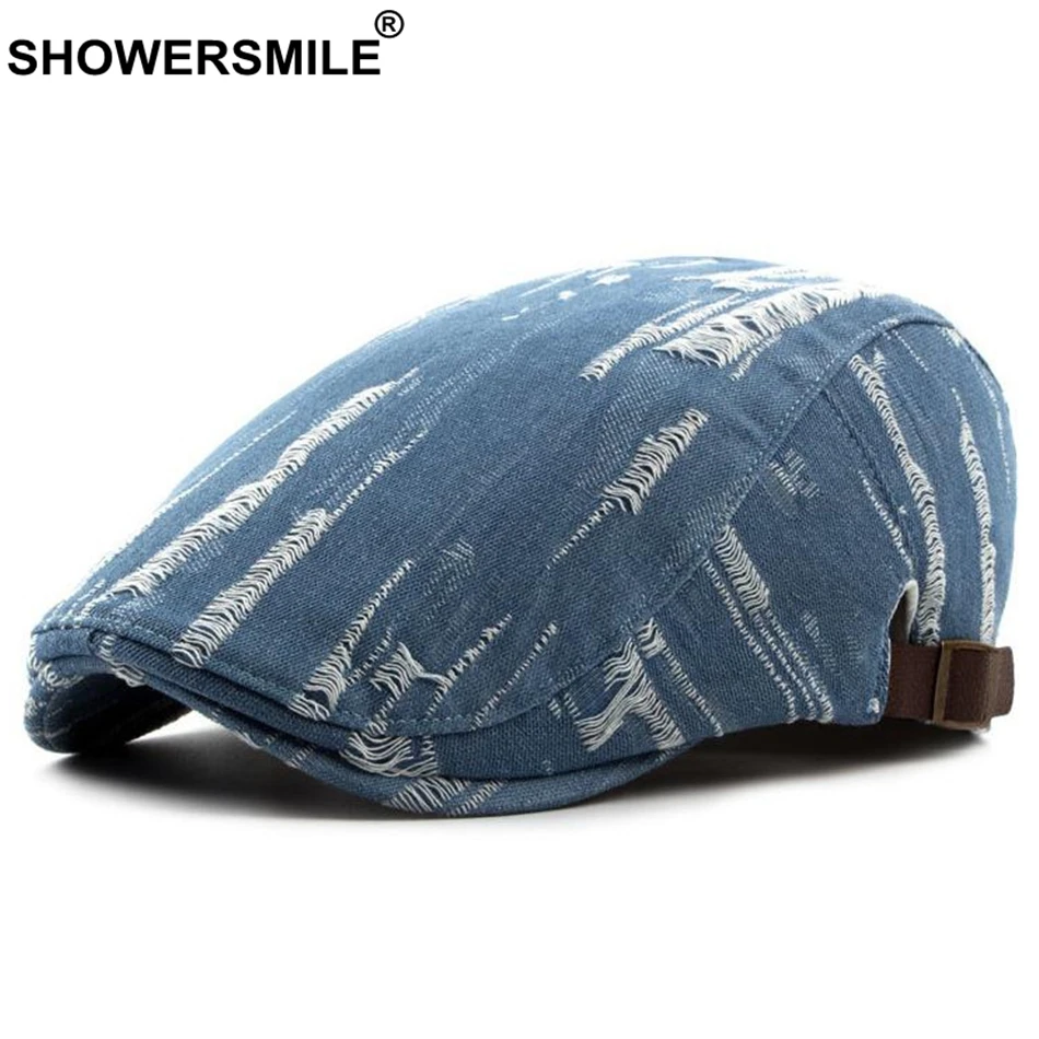 SHOWERSMILE джинсовый берет шляпа для мужчин джинсы винтажные повседневные плоская