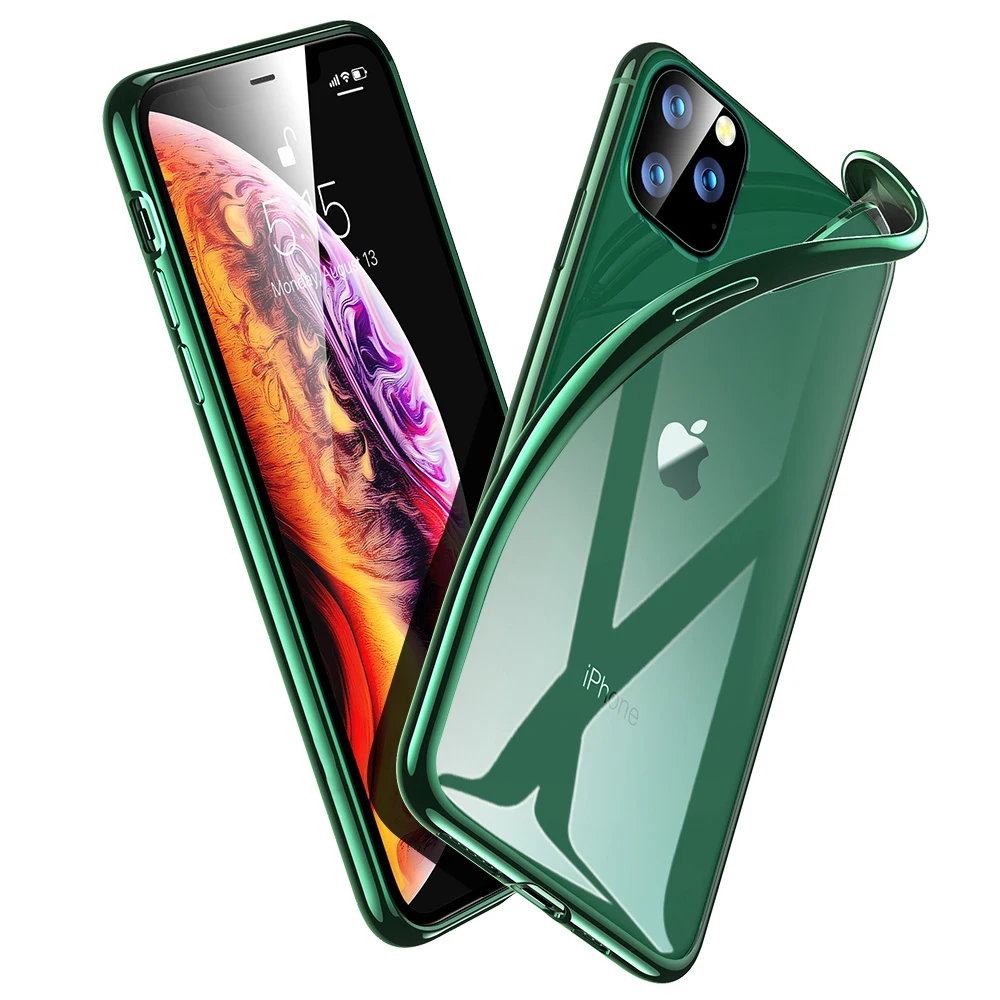 Ультратонкий Мягкий чехол из ТПУ с 3D лазером для iPhone 11 Pro Max 11 Pro 5,8 6,1 6,5 силиконовый прозрачный футляр с покрытием