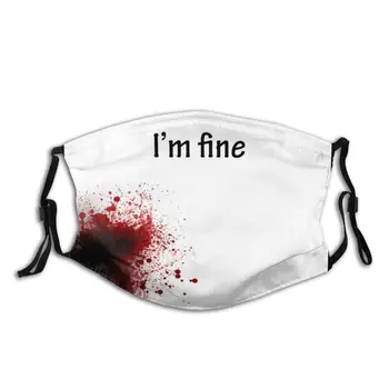 

I'm Fine Blooded Unisex Reusable Face Mask Anti Bacterial Dustproof Protection Cover Respirator Muffle Mask with Filters