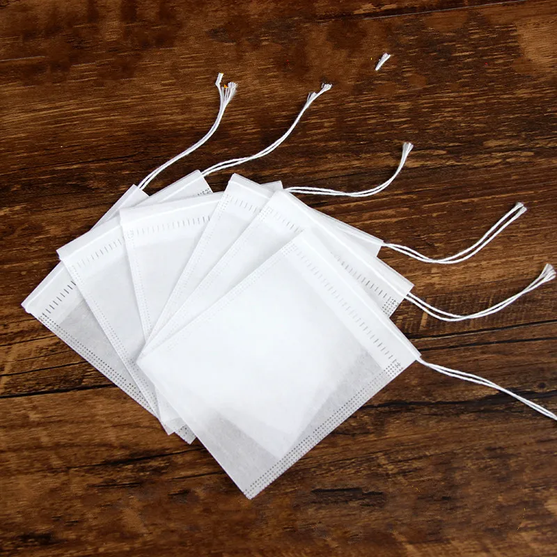 100 шт чайные пакетики для заварки чайных пакетиков с веревочной заживляющей печатью 5,5X7 см пакетики для чая, бумажные пакетики для чая, пустые чайные пакетики