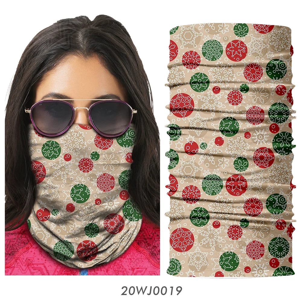 20WJ0019 Рождественские подарки, настраиваемая бандана для шеи, лося, олень, стильная маска для лица, Женская повязка на голову, снежинка, рождественская елка, повязки на голову для бега - Цвет: 20WJ0019