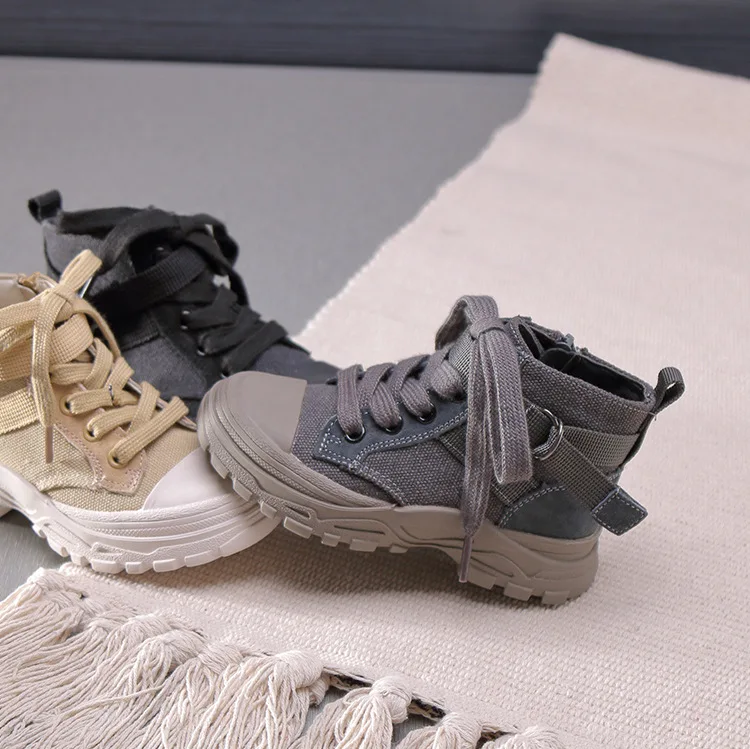 Pretos do Bebê Botas de Marca Sapatos de Lona Pretas de Malha Novas Outono Crianças Sapatos Meninas Martin Botas Macias Tornozelo Meninos Moda 5 Meninas Martin Botas Crianças Botas Macias Botas