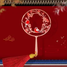 Ажурная Роза золотого цвета Lovebirds Закладка веер металлическая художественная подвеска с кисточкой в китайском стиле подарочные закладки канцелярские