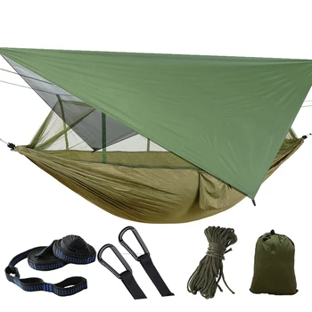 

Hanging Quick Open Hiking Camping Hammock Set Sun Sheild Mosquito Net Portable Outdoor Tent Canopy Awning With Storage Bag