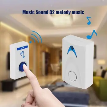 

LED Smart Door Bell Wireless Remote Control Household Alarm Bells Security Use Welcome Smart Door bell Music Receiver 32 Songs