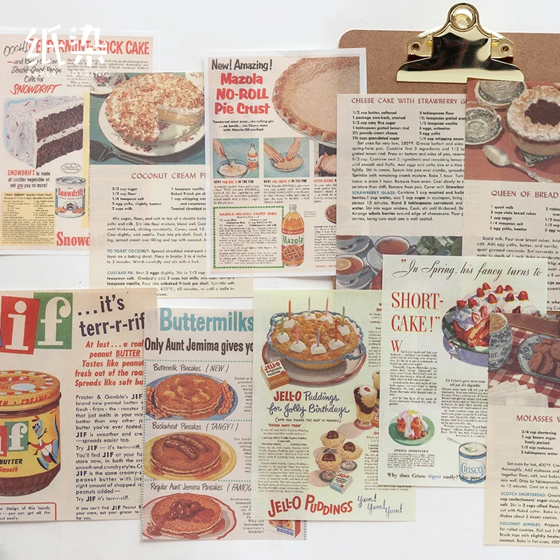 

Journamm 50pcs/pack Retro Material Paper Scrapbooking Supplies Junk Journal DIY Creative Stationery Planner Decoration Art Paper