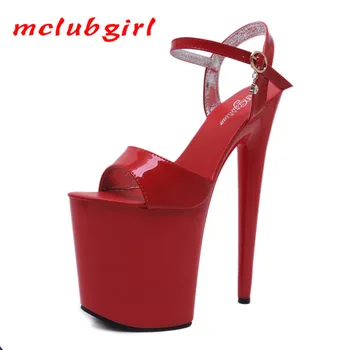 

Mclubgirl 20cm 2020 Nightclub Sexy Women Shoes Sandals For Women Heel Diamond Sandals Women Custom Slide Sandal LFD