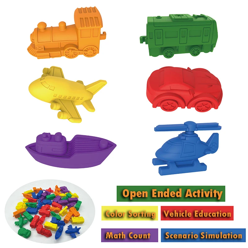 thumbnail image 2 of Calm Down Toys For Preschoolers 4-Pack Color Sorting Sensory Toys For Toddlers - Montessori Travel Toys With Flower, Porcupine, Dinosaur & Rainbow Calm Down Toys For Kids 2 of 13