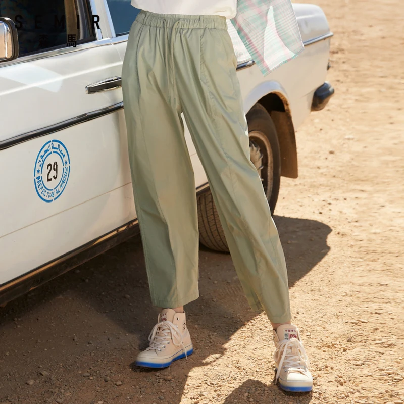 

SEMIR Women straight casual pants 2020 summer new loose fashion girl breathable light & thin suit pants