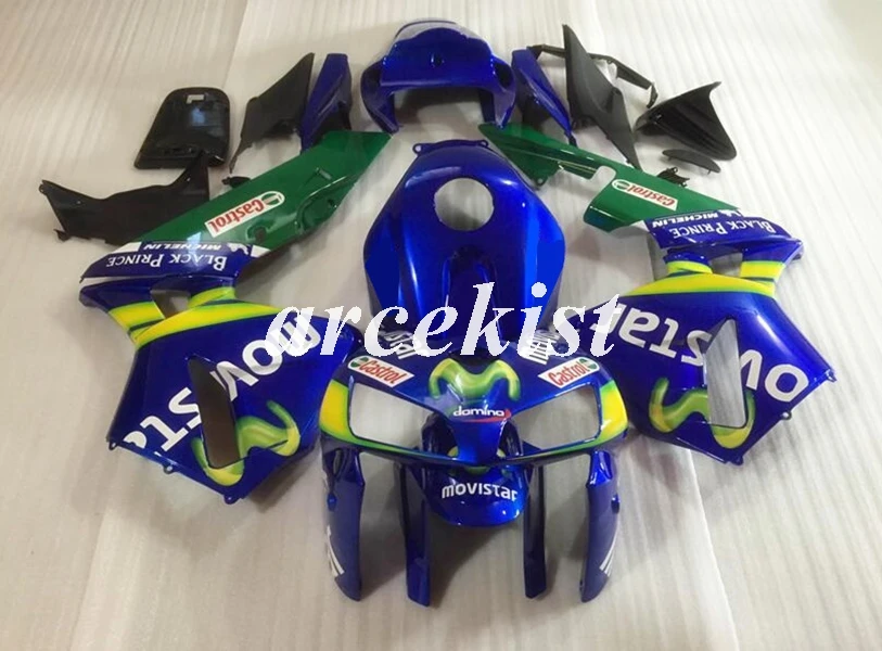 4 подарки ABS мотоцикл обтекатель комплект подходит для CBR600RR F5 2005 2006 05 06 cbr600 600RR Кузов Набор темно-синий - Цвет: blue green