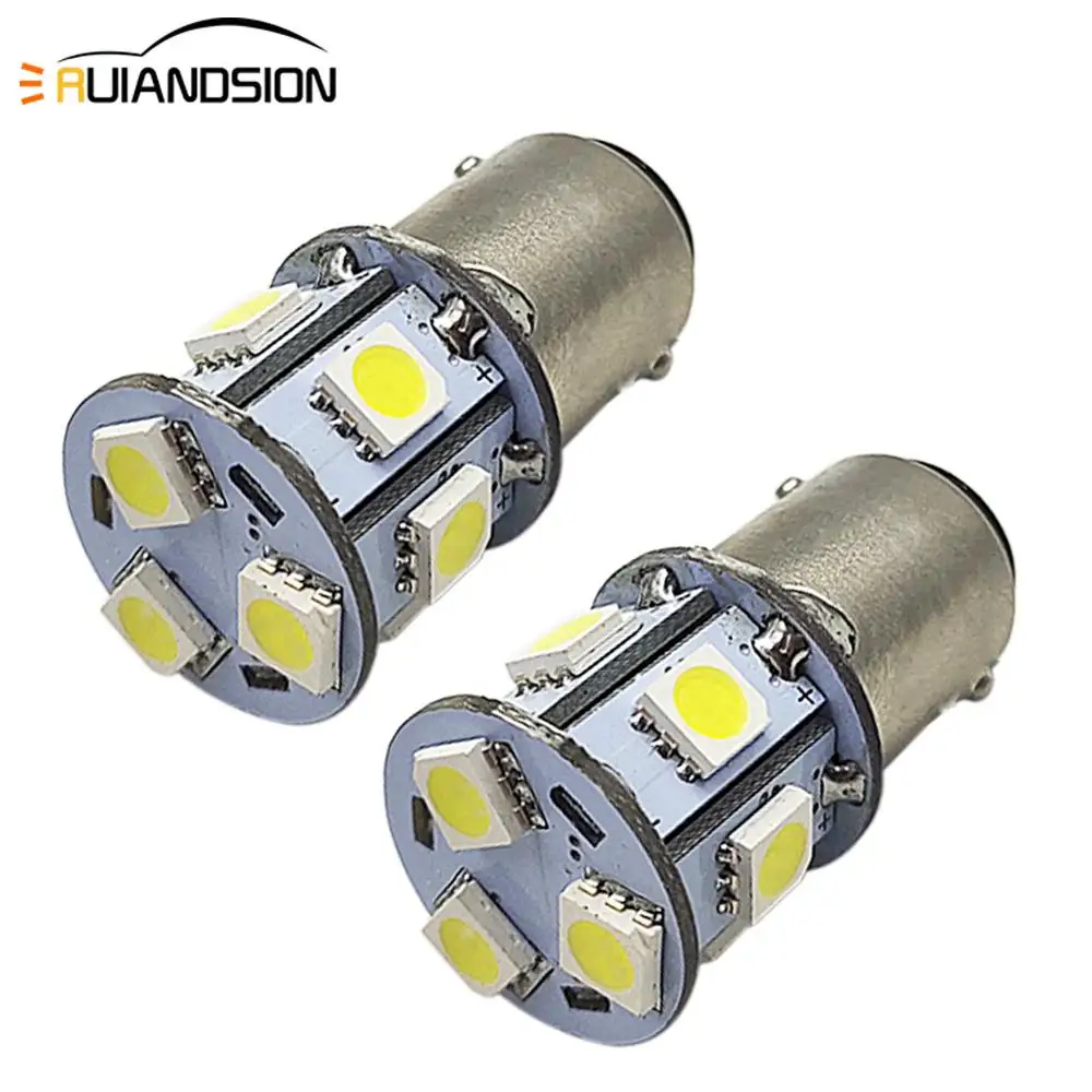 2X BA15D Автомобильные светодиодные 5050 smd мотоцикла тормозной фонарь заднего хода