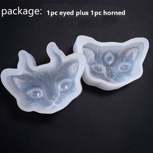 horned plus eyed Дьявол силиконовая форма в виде кота кулон Создание украшений из каучука ручная работа «сделай сам» смолы формы для ювелирных изделий смолы инструменты эпоксидной смолы формы - Цвет: horned plus eyed