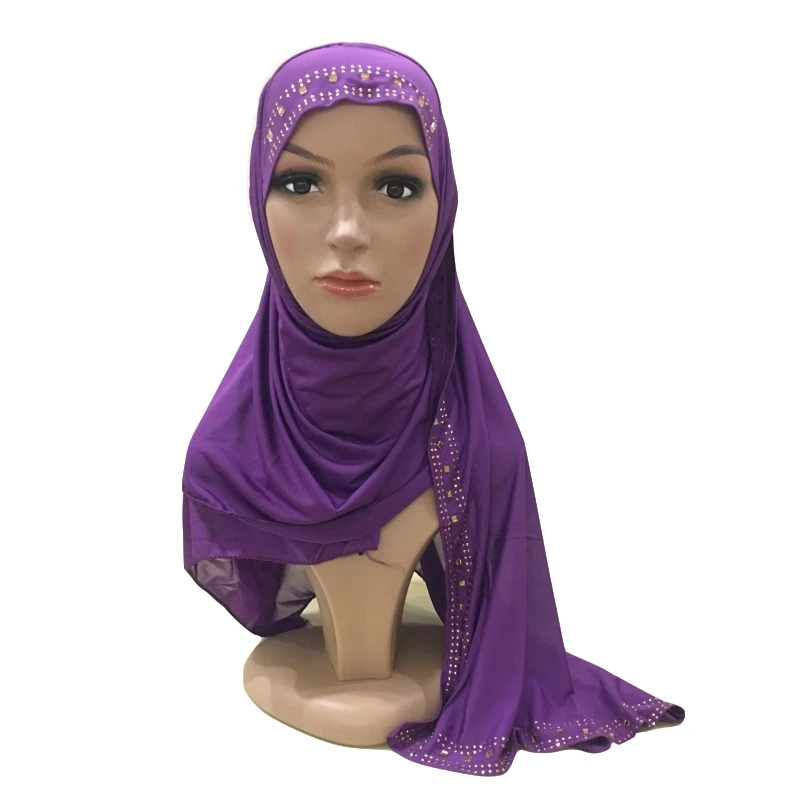 H1425 pull on amira мусульманский хиджаб шляпа с обертыванием Мода исламский шарф Женская повязка на голову