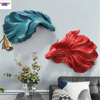 

MODERN SIMPLE SIMULATION RUMBLE FISH RELIEF STEREOSCOPIC WALL ACCESSORIES ENTRYWAY BACKGROUND WALL ART PENDANT DECORATIONS X2387