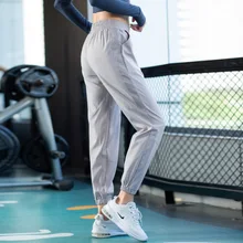 EF8276 свободные штаны для бега, лоскутные карманы, женские штаны для фитнеса, тренировочные штаны для спортзала, спортивные штаны, спортивная одежда для бега