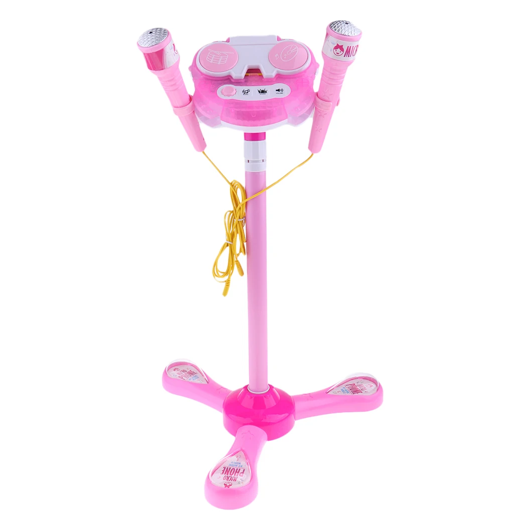 Kids Disco Karaoke with Adjustable Mic & Speaker Stand,Connects to Phones & MP3 Players