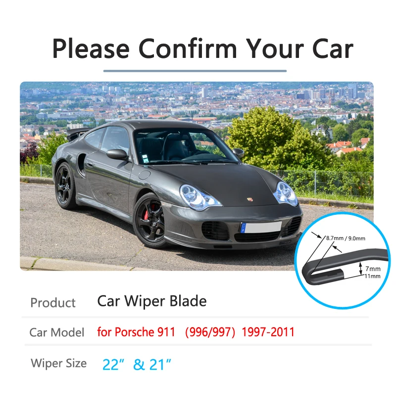 Porsche 911 1997-2012 996 997 Bosch Wiper Blade Set Windscreen Replacement 