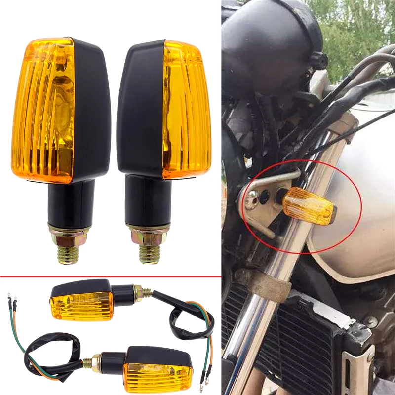 

JIUWAN 2 Pcs Amber Universal Motorcycle Turn Signal Lights Blinker Lamp Mini LED Flasher Bulb For Honda Kawasaki Suzuki Yamaha