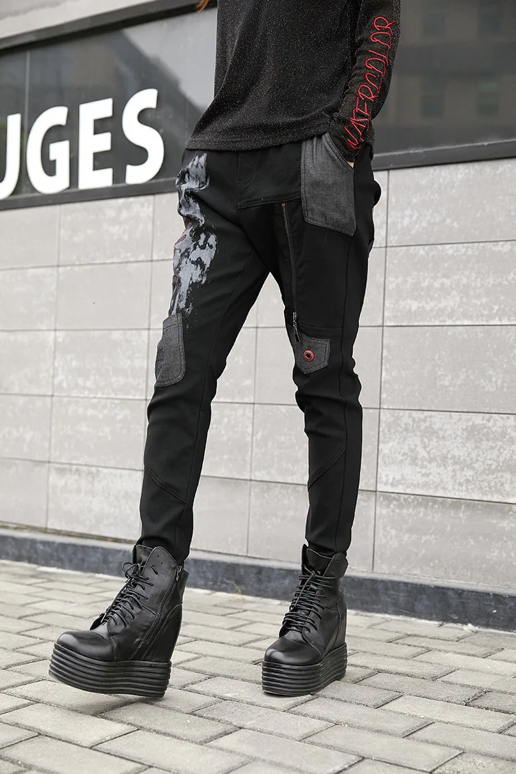 Max Лулу 2019 модные корейские женские разорванный Гарем Брюки женские джинсовые черные джинсы Mujer узор Pantalones женские штаны на молнии
