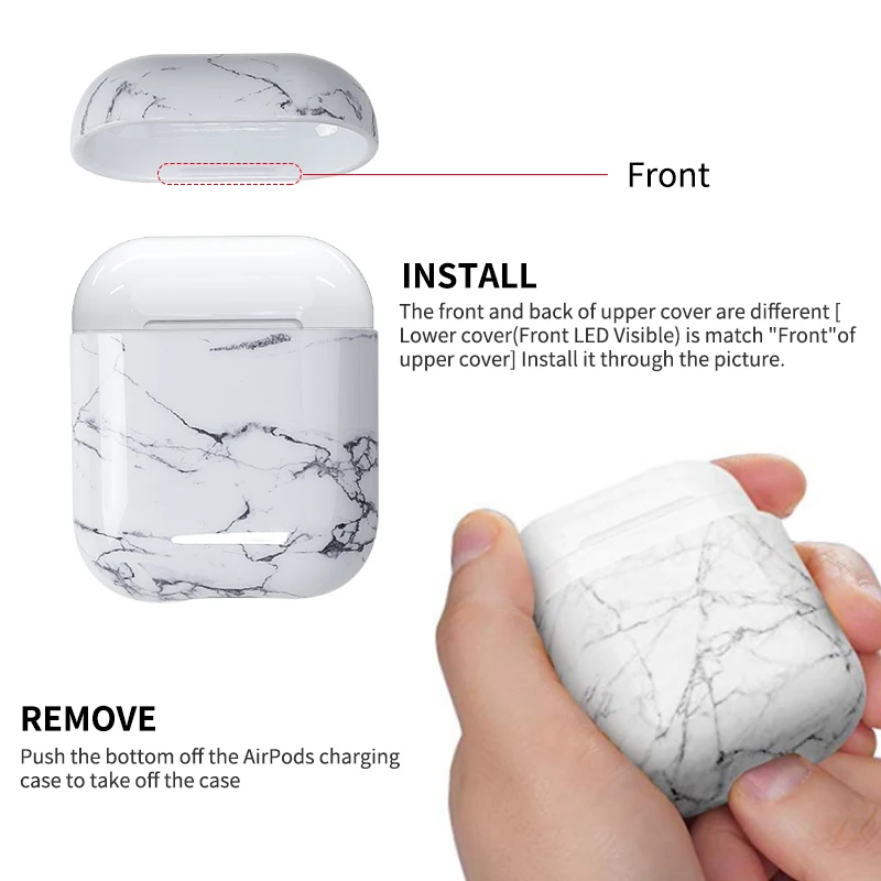 YBD роскошный чехол с мраморным рисунком для AirPods цвета чехол для Apple Airpods Air Pods чехол Coque Funda для Airpod аксессуары
