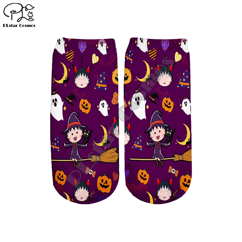 

Plstar Cosmos 3DPrint Socks Halloween All Saints Day terror Horror Short Sock Men Women Funny high quality dropshopping a1