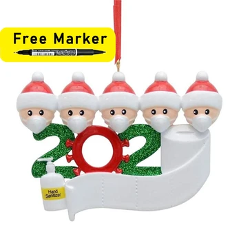 

2020 Quarantine Christmas Hanging Ornaments Family Personalized Ornament Party Decoration Gift , Pandemic -social Distancing
