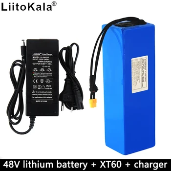 

Liitokala 48V 12Ah lithium battery pack and charger with built-in BMS high current 500W XT60 plug