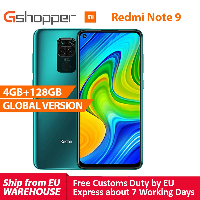 Global Version Xiaomi Redmi Note 9 4GB 128GB Smartphone MTK Helio G85 Octa Core 48MP Quad Rear Camera 6.53 Global Version Xiaomi Redmi Note 9 4GB 128GB Smartphone MTK Helio G85 Octa Core 48MP Quad Rear Camera 6.53