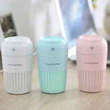 Hava nemlendirici taşınabilir USB fincan şekilli renkli LED gece lambası Hava nemlendirici difüzör ev ofis araba ultrasonik