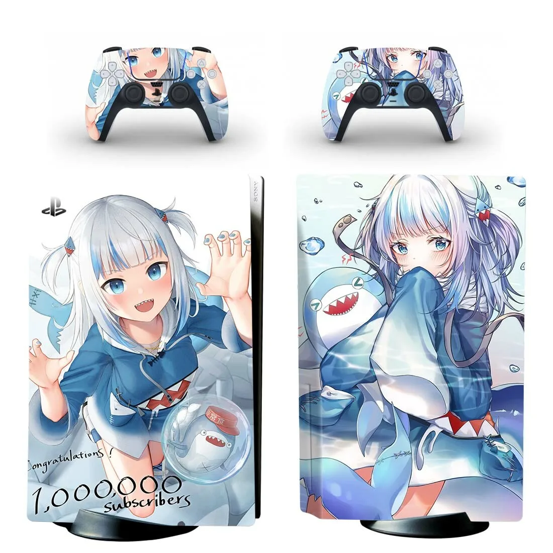 Anime Cuge Girl Gawr Gura PS5 Standard Disc Sticker Decal Cover for  PlayStation 5 Console and 2 Controllers PS5 Disk Skin Vinyl   AliExpress  Mobile