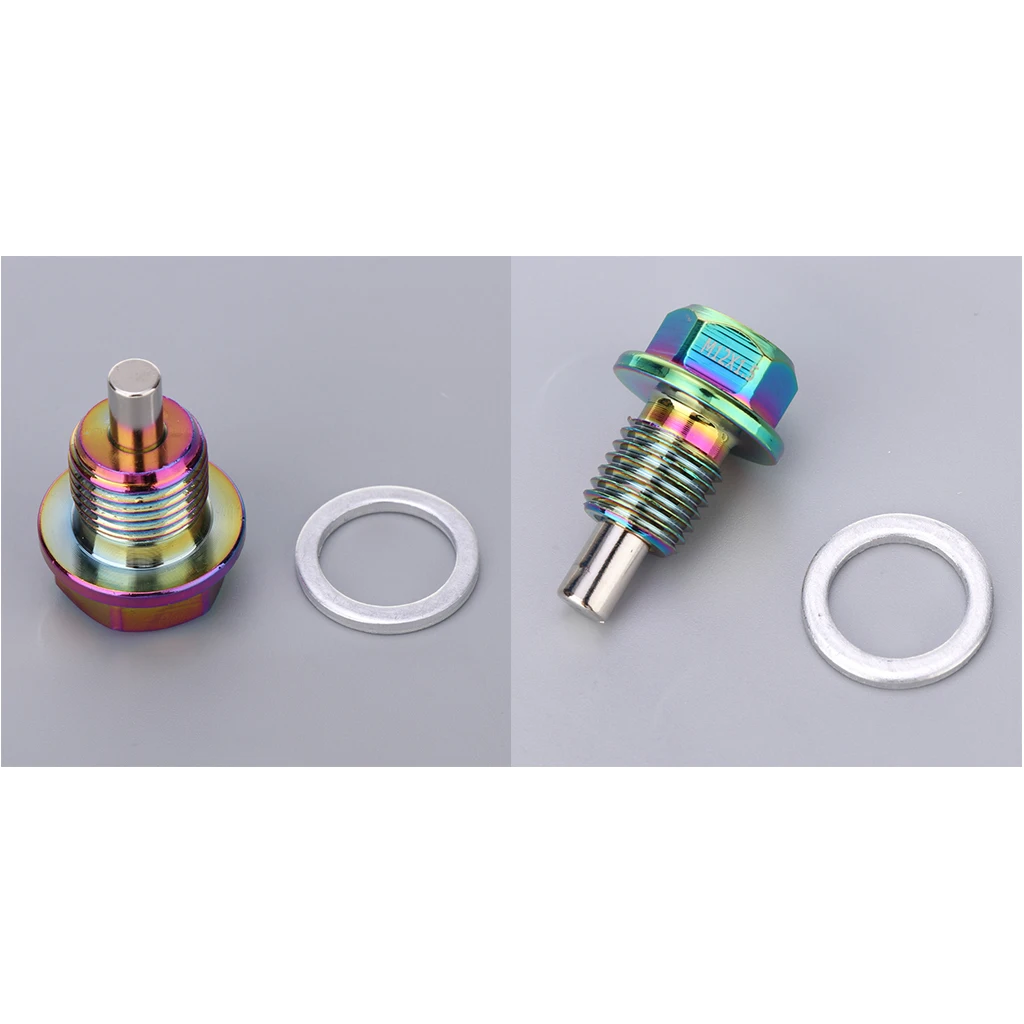 M12x1.5 M16/1.5 Engine Magnetic Oil Drain Plug Bolt Anodized Crush Washer