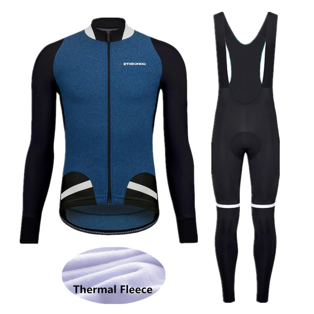 Cycling Set Pro зимний термо флис Etxeondo Велоспорт Джерси НАБОРЫ MTB велосипед одежда с длинным рукавом Одежда для велосипеда-E318 - Цвет: Cycling Set