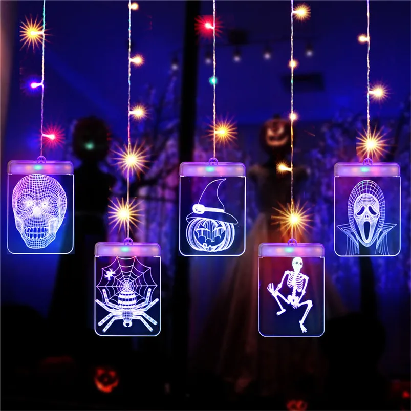 

Halloween Decorative Led String Lights USB Garland Light 3D Acrylic Sign Fairy Lights Decor Luces Led Decoracion 40AUG16