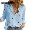 Casual Long Sleeve Birds Print Loose Shirts Women Cotton and Linen Blouses and Tops Vintage Streetwear Plus Size 5XL Tunic 1
