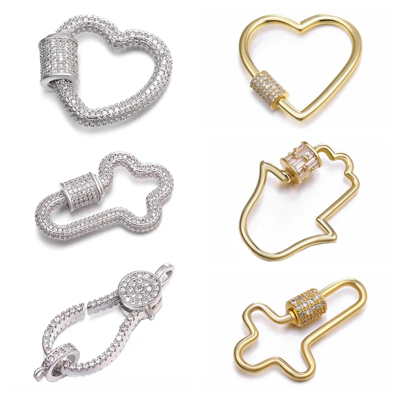 

Juya DIY Women's Jewelry Making Supplies For Handmade Gold/Silver Color Fastener Screw Spiral Lobster Clasps Accessories