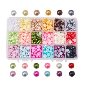 

1 Box ABS Acrylic Cabochons Imitation Pearl Cabochons for Phone Nail Art Decor