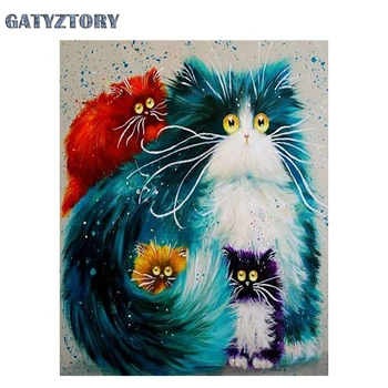 

GATYZTORY Painitng By Numbers Color cat DIY Frameless acrylic paint by numbers Digital Canvas Painting For Home Decoration