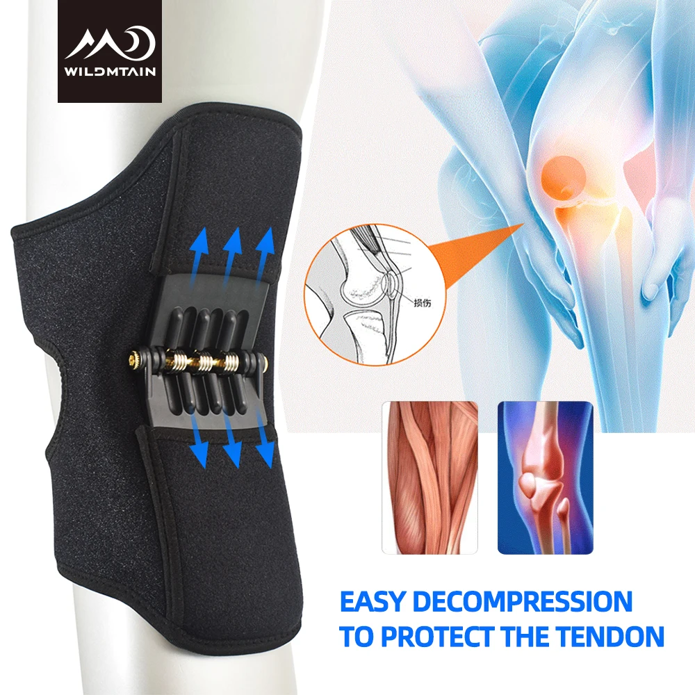Tanie WILDMTAIN ulepszony wzmacniacz kolana, 2 sztuk para, wsparcie wspólne wsparcie ochraniacze na kolana Protector, oddychające antypoślizgowe wsparcie kolana Brace