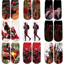 PLstar Cosmos новые 3D печатные Marvel супергерой смешной Дэдпул хлопковые короткие носки для женщин женские harajuku корейский носок
